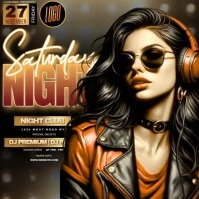 Saturday Night Club Party Event Ad Template Design Vierkant (1:1)