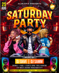 Saturday night Club Party music dj nightlife nightclub disco social media online poster promotion fl Instagram Portrait template
