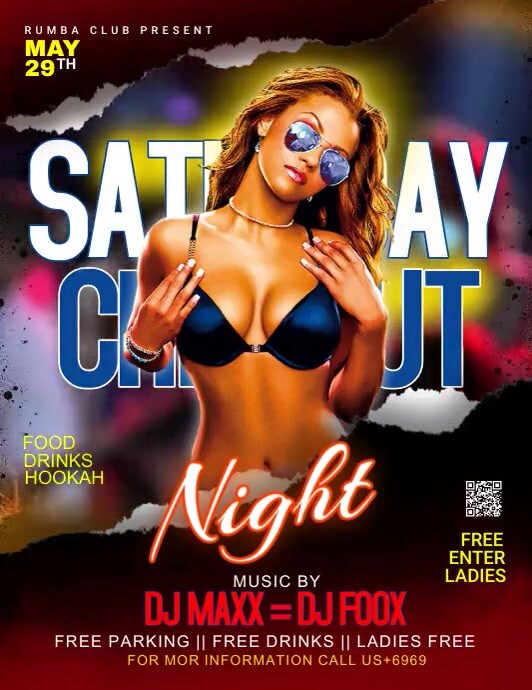 saturday night club party video flyer template