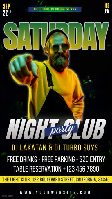 Saturday Night Club Video Instagram Story template