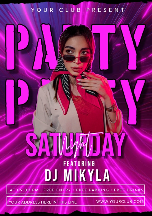 Saturday Night Event A4 template