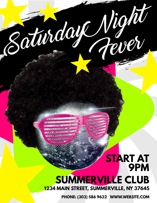 Saturday Night Fever Flyer Template Postermywall