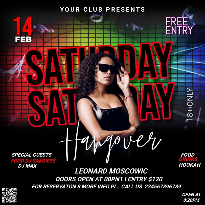 Plantilla de SATURDAY NIGHT PARTY (1) | PosterMyWall