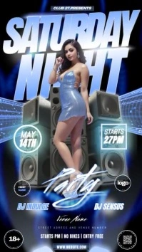 saturday night party club ad template Instagram Story
