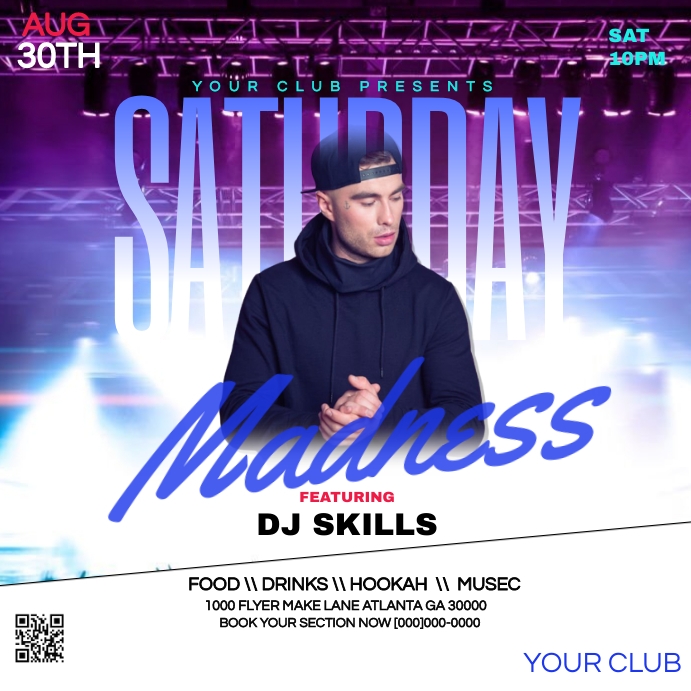 Saturday Night Party Instagram na Post template