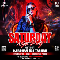 Saturday Night Party Cuadrado (1:1) template