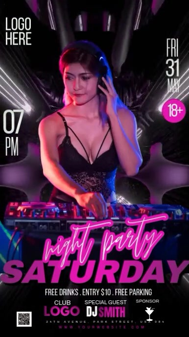 Saturday Night Party Instagram Story template