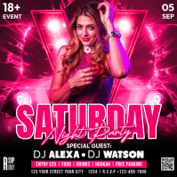 Rose Saturday Night Party Квадрат Template