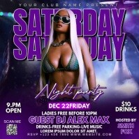 SATURDAY NIGHT PARTY Instagram Post template