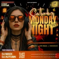 Saturday Night Party Event Ad Design Template Square (1:1)