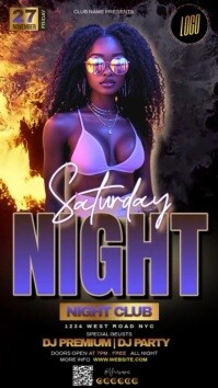 Saturday Night Party Event Ad Template Instagram Story