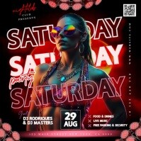 Saturday Night Party Event Template red Square (1:1)