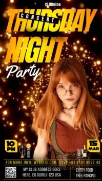 saturday night party flyer, Instagram Story template