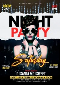 Saturday Night party flyer A5 template