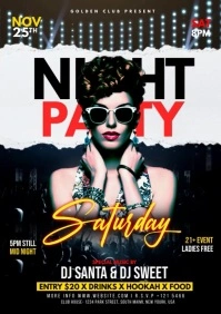 Saturday Night party flyer A4 template
