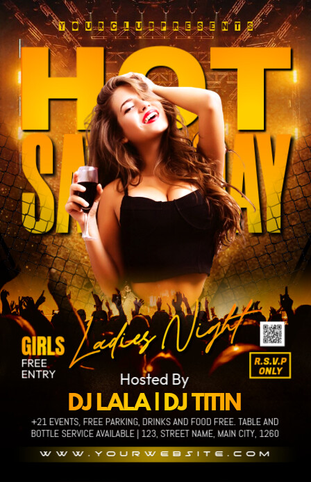 Saturday night party flyer Tablóide template