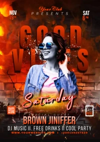 Saturday Night party flyer A2 template