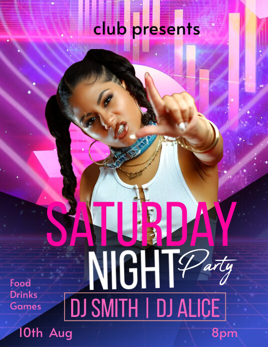 Modèle Saturday night party flyer | PosterMyWall