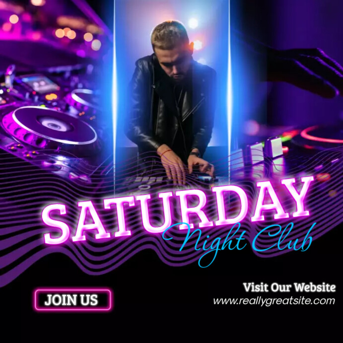 Modèle Saturday Night Party Instagram Post | PosterMyWall