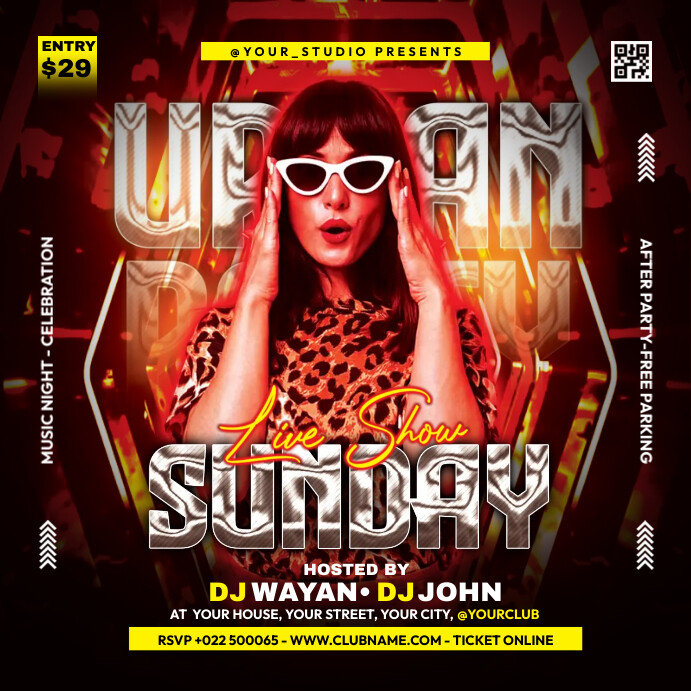 Modèle Saturday Night Party Instagram Post | PosterMyWall
