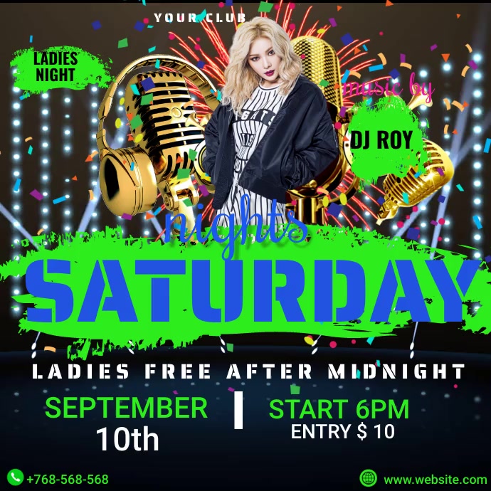 Saturday night party poster template