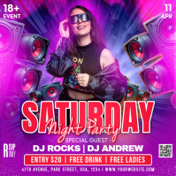 Saturday Night Party Template Square (1:1)