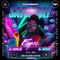 Saturday night party template Post Instagram