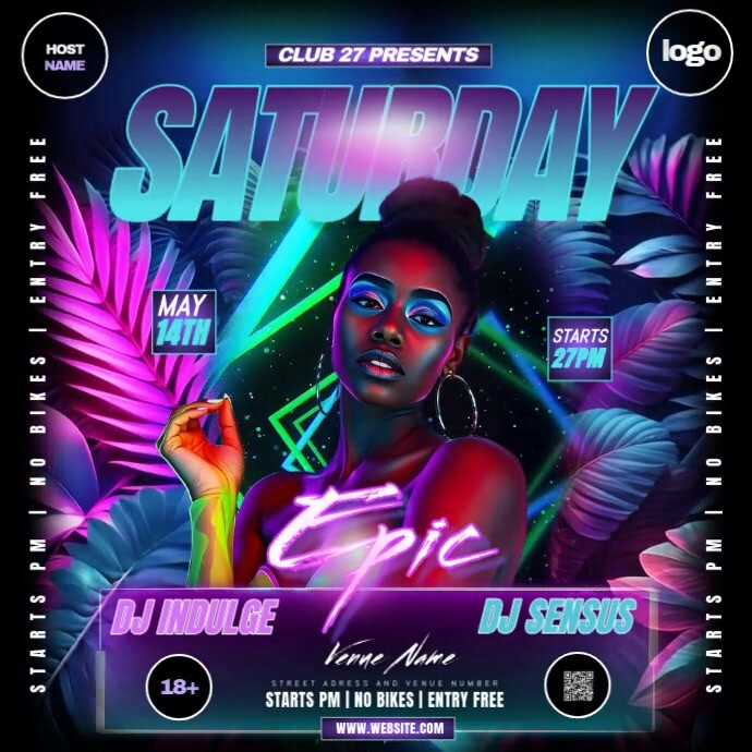 Saturday night party template Iphosti le-Instagram