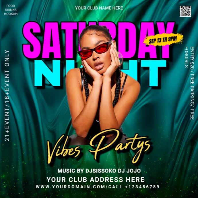 Funky Saturday Copy of Saturday night vibes partys | PosterMyWall