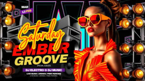 Zwart Nightclub DJ Event Digitalt display Template