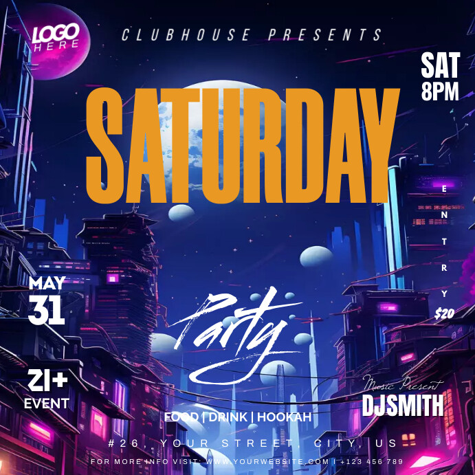 Plantilla de Saturday Party Design | PosterMyWall