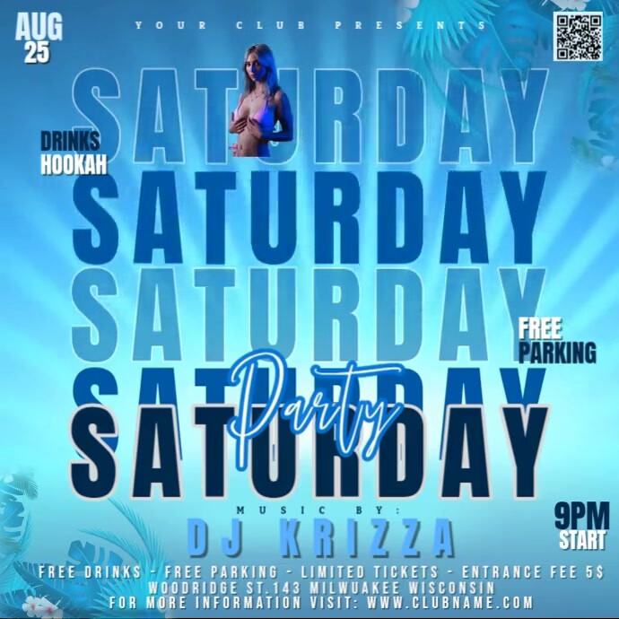 Saturday Party Instagram Post template