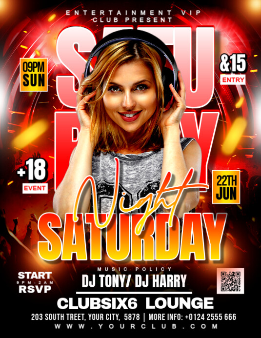 SATURDAY PARTY Flyer (US Letter) template