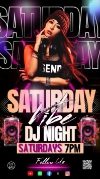 saturday party night ad instagram story template