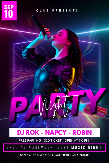 Saturday Party Poster template