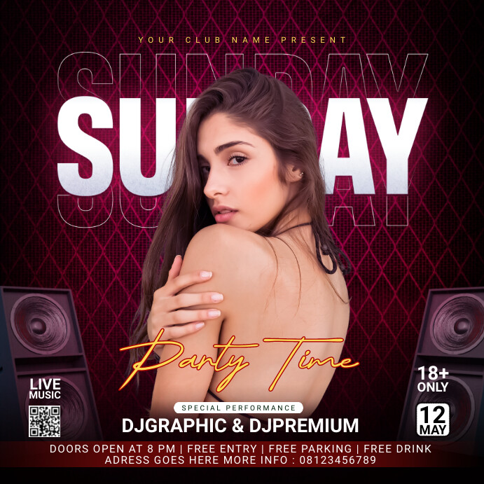 Saturday Party Time Instagram Post Template | PosterMyWall