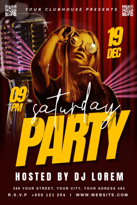 saturday party.a Poster template