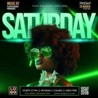 Saturday Saturdays party night ad free psd โพสต์บน Instagram template