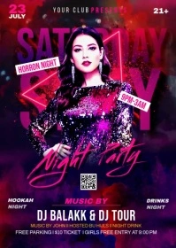 Saturday Sexy night party flyer A6 template