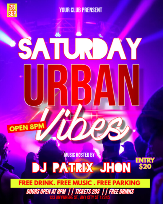 Saturday urban vibes post Template | PosterMyWall