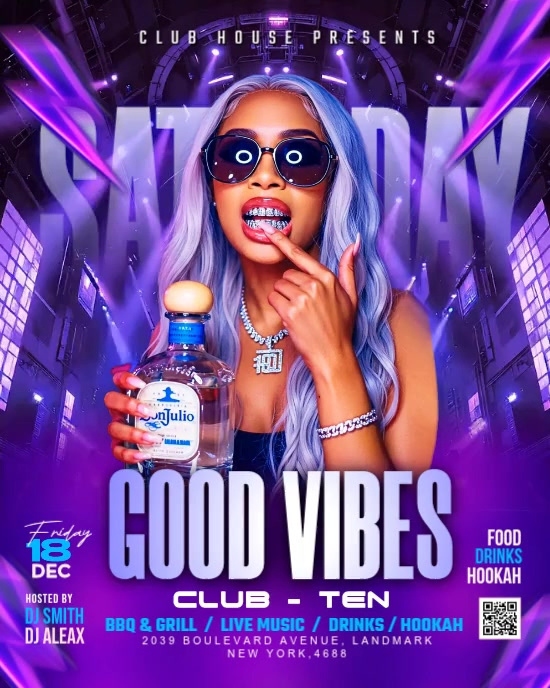 Saturday Vibes Party Template | PosterMyWall