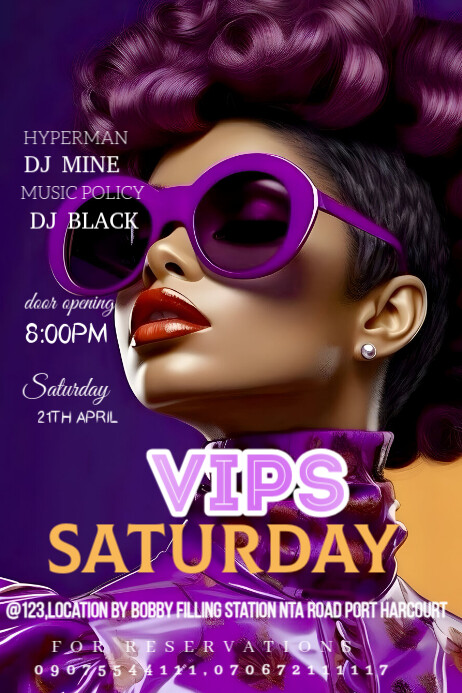 Saturday Vibes Party  Poster Plakat template