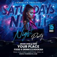 Saturdays party flyer โพสต์บน Instagram template