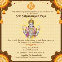 Satyanarayan Puja Invitation Instagram Post Template