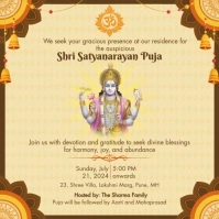 Satyanarayan Puja Invitation Instagram Post Template