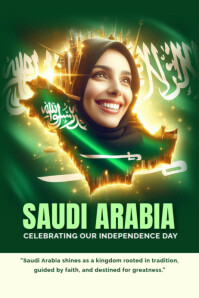 Saudi Arabia independence day Poster template