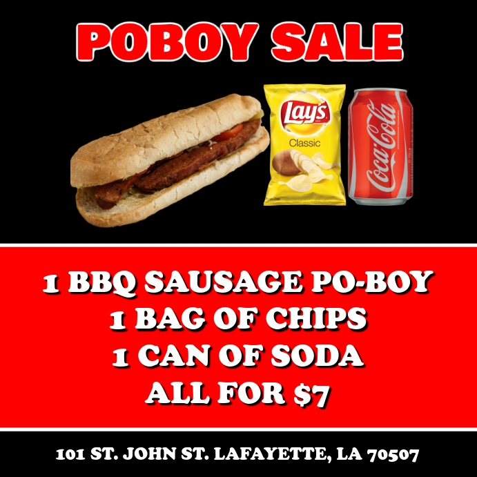 Copy of SAUSAGE POBOY SALE FUNDRAISER FLYER PosterMyWall