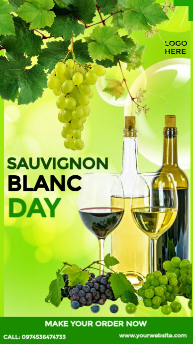 Sauvignon Blanc Day Design História do Instagram template