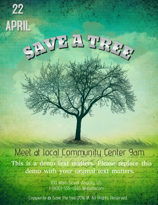 Saveme Tree Signage Copy of Save a Tree | PosterMyWall