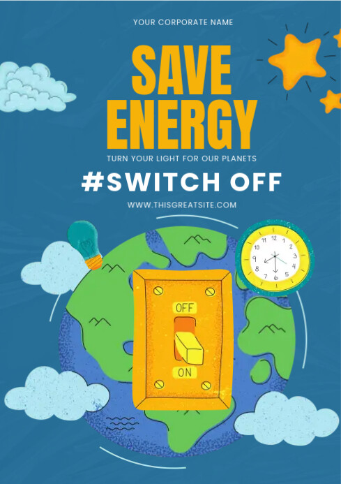 Save Energy Format Save energy for our planet Template | PosterMyWall